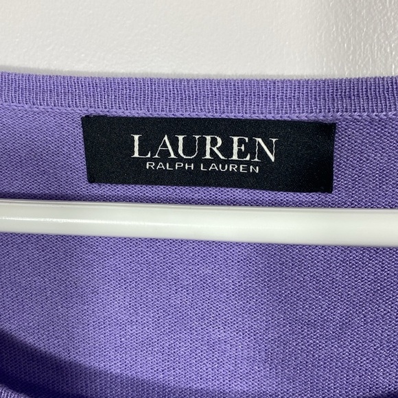 Ralph Lauren Black Label Purple Puff Sleeve Sweater with Ruffle Cuff Large - Picture 4 of 12